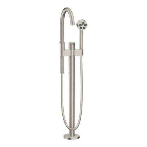 hansgrohe Wannen-Einhebelmischer Axor One Ausl. 220mm, bodensteh., Edelstahl-Optik