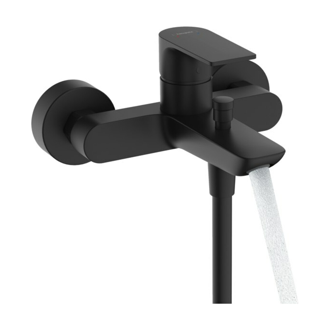 hansgrohe Wannen-Einhebelmischer Rebris E AP, 2 Verbr., Ausl. 182mm, mattschwarz