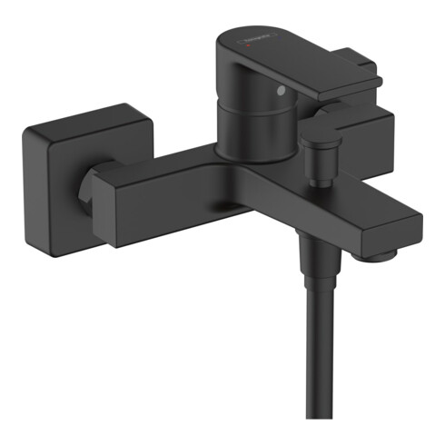 hansgrohe Wannen-Einhebelmischer Vernis Shape AP, 2 Verbr., Ausl. 166mm, mattschwarz