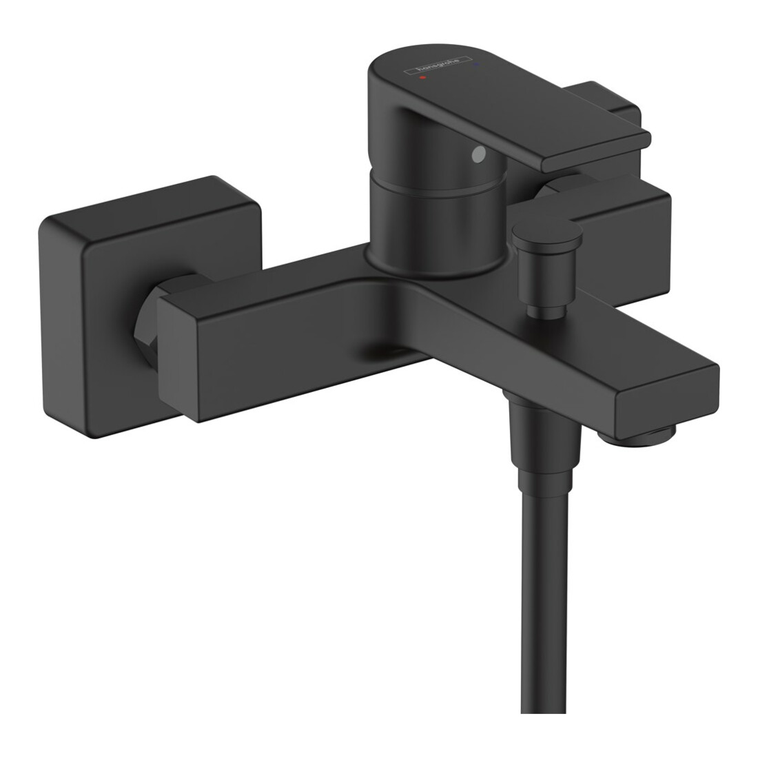 hansgrohe Wannen-Einhebelmischer Vernis Shape AP, 2 Verbr., Ausl. 166mm, mattschwarz
