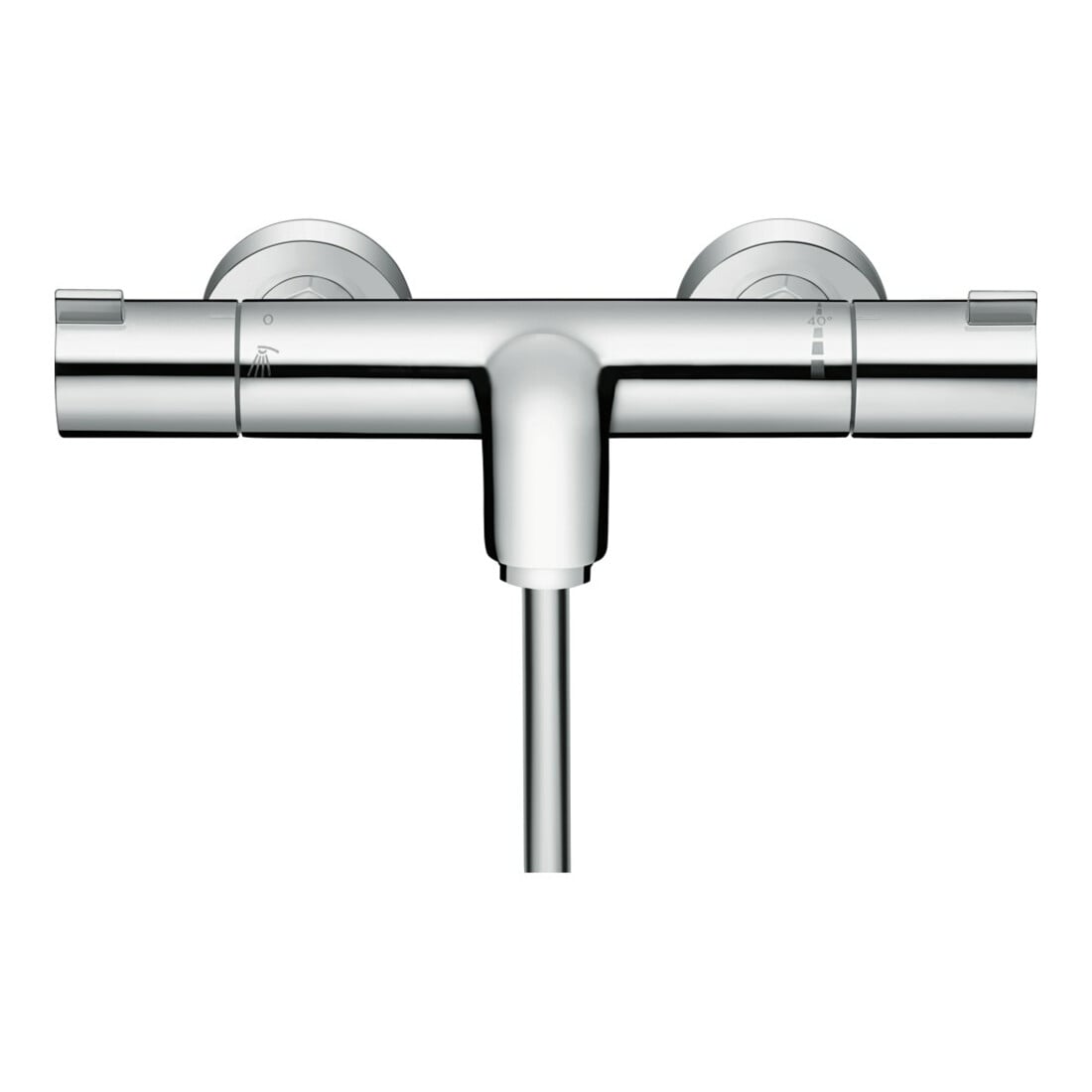 hansgrohe Wannen-Thermostat Ecostat 1001 CL 296x102mm, AP, 2 Verb, Ausl. 182mm, chr