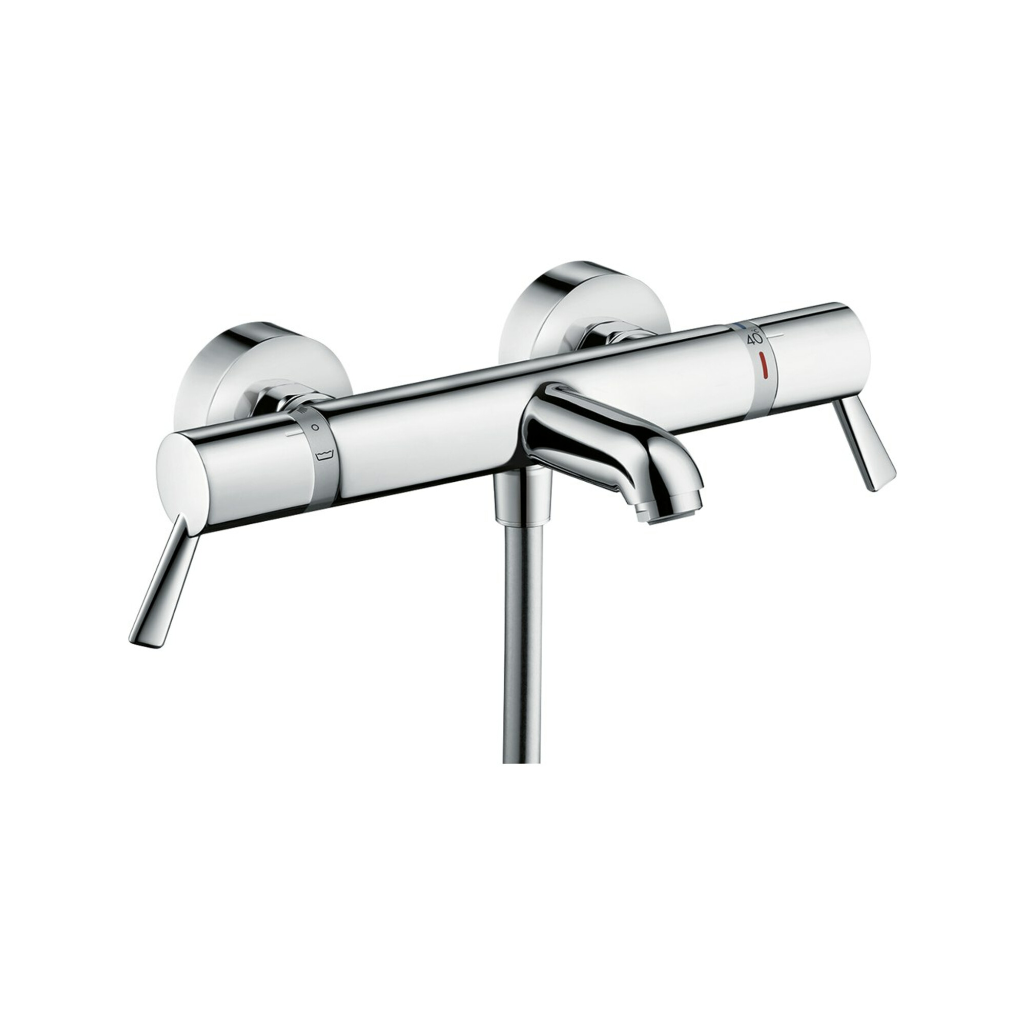 hansgrohe Wannen-Thermostat Ecostat Comf. Care AP, mit extra langen Griffen, chrom
