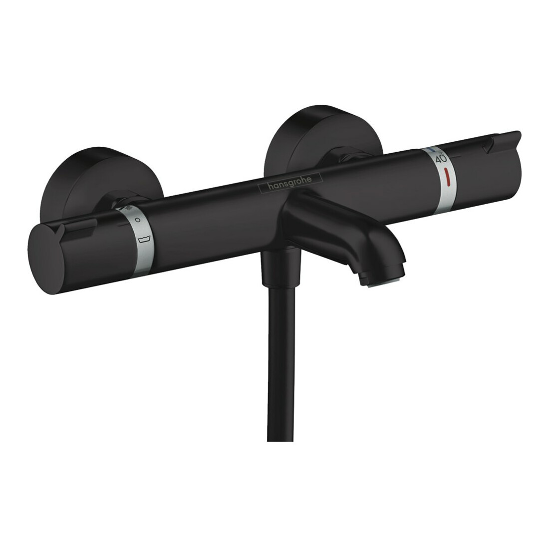 hansgrohe Wannen-Thermostat Ecostat Comfort 305x188mm, AP, 2 Verb, A 177mm, matt-sw