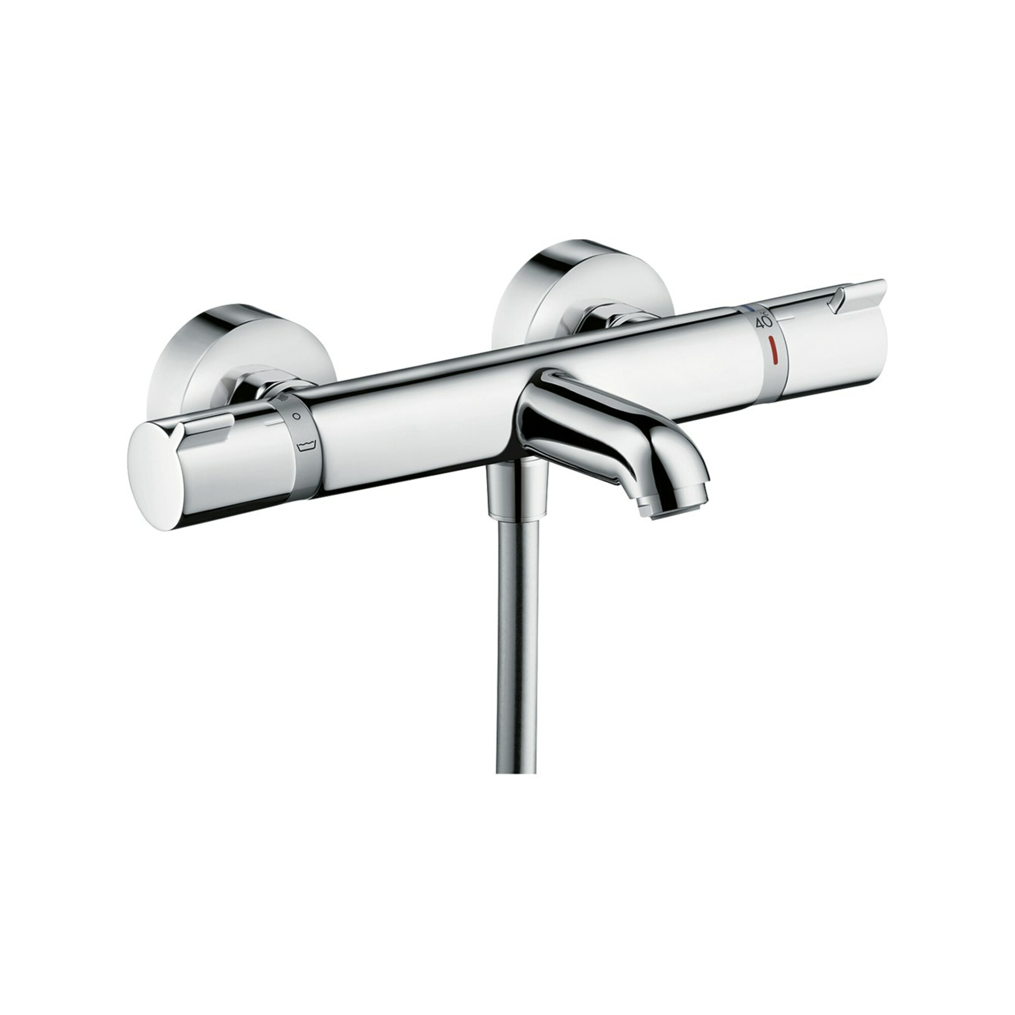 hansgrohe Wannen-Thermostat Ecostat Comfort 305x188mm, AP, 2 Verb, Ausl. 177mm, chr