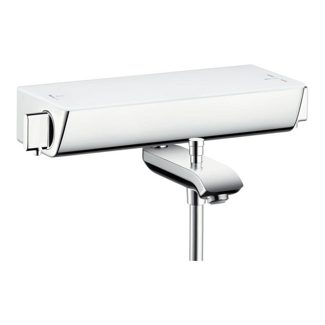 hansgrohe Wannen-Thermostat Ecostat Select AP, 2 Verbr., Ausl. 193mm, weiß/chrom