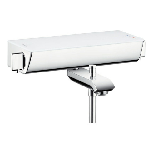 hansgrohe Mitigeur thermostatique baignoire Ecostat Select AP, 2 sorties, bec 193 mm, blanc/chrome