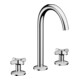 hansgrohe Waschtafelkraan Axor One 140 mm met push-open-afvoer en kruisgreep chroom