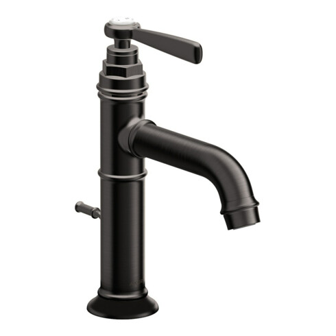 hansgrohe Waschtisch-Einhebelmischer 100 Axor Montreux A 142mm, m Zugst.Abl.Gar., brush. bla vc