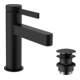 hansgrohe Waschtisch-Einhebelmischer 100 Finoris m Push-Open-Ablaufgarnitur, schwarz matt-3