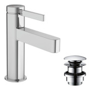 hansgrohe Waschtisch-Einhebelmischer 100 Finoris mit Push-Open-Ablaufgarnitur, chrom