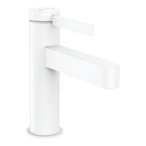 hansgrohe Waschtisch-Einhebelmischer 100 Finoris mit Push-Open-Ablaufgarnitur, mattweiß