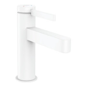 hansgrohe Waschtisch-Einhebelmischer 100 Finoris mit Push-Open-Ablaufgarnitur, mattweiß