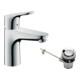 hansgrohe Waschtisch-Einhebelmischer 100 Focus mit Zugstangen-Ablaufgarnitur, chrom-3