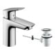hansgrohe Waschtisch-Einhebelmischer 100 Logis mit Zugstangen-Ablaufgarnitur, chrom-3