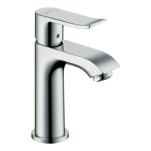 hansgrohe Waschtisch-Einhebelmischer 100 Metris m Zugst.Abl.Gar., f HWB, chrom