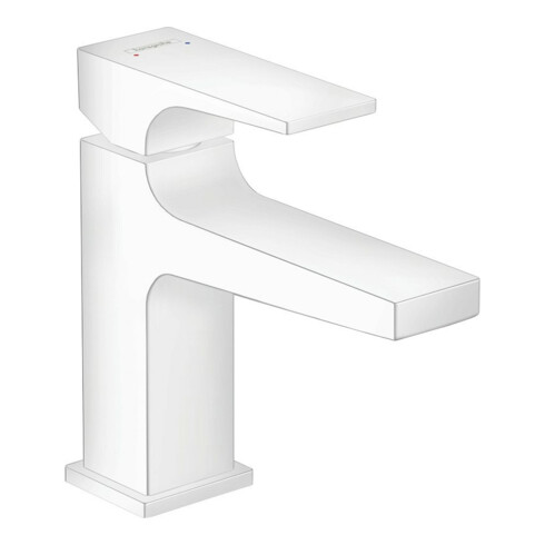 hansgrohe Waschtisch-Einhebelmischer 100 Metropol m HG, Pus-Op-Abl, Ausl. 127mm, m.-we
