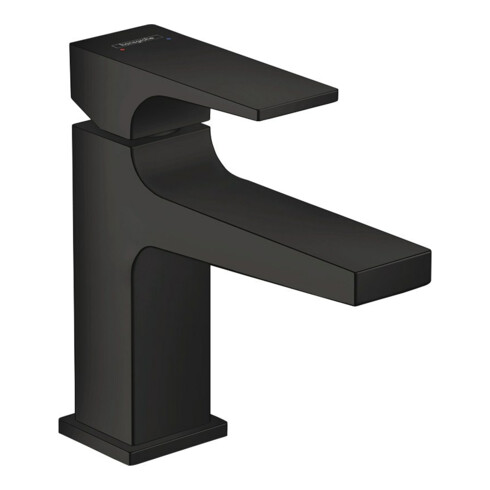 hansgrohe Waschtisch-Einhebelmischer 100 Metropol m HG, Pus-Op-Abl, Ausl. 127mm, matt-sw