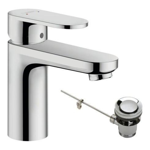 hansgrohe Waschtisch-Einhebelmischer 100 Vernis Blend m Met.-Zugstangen-Ablaufgarnitur, chrom
