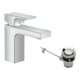 hansgrohe Waschtisch-Einhebelmischer 100 Vernis Shape m Met.-Zugstangen-Ablaufgarnitur, chrom-4