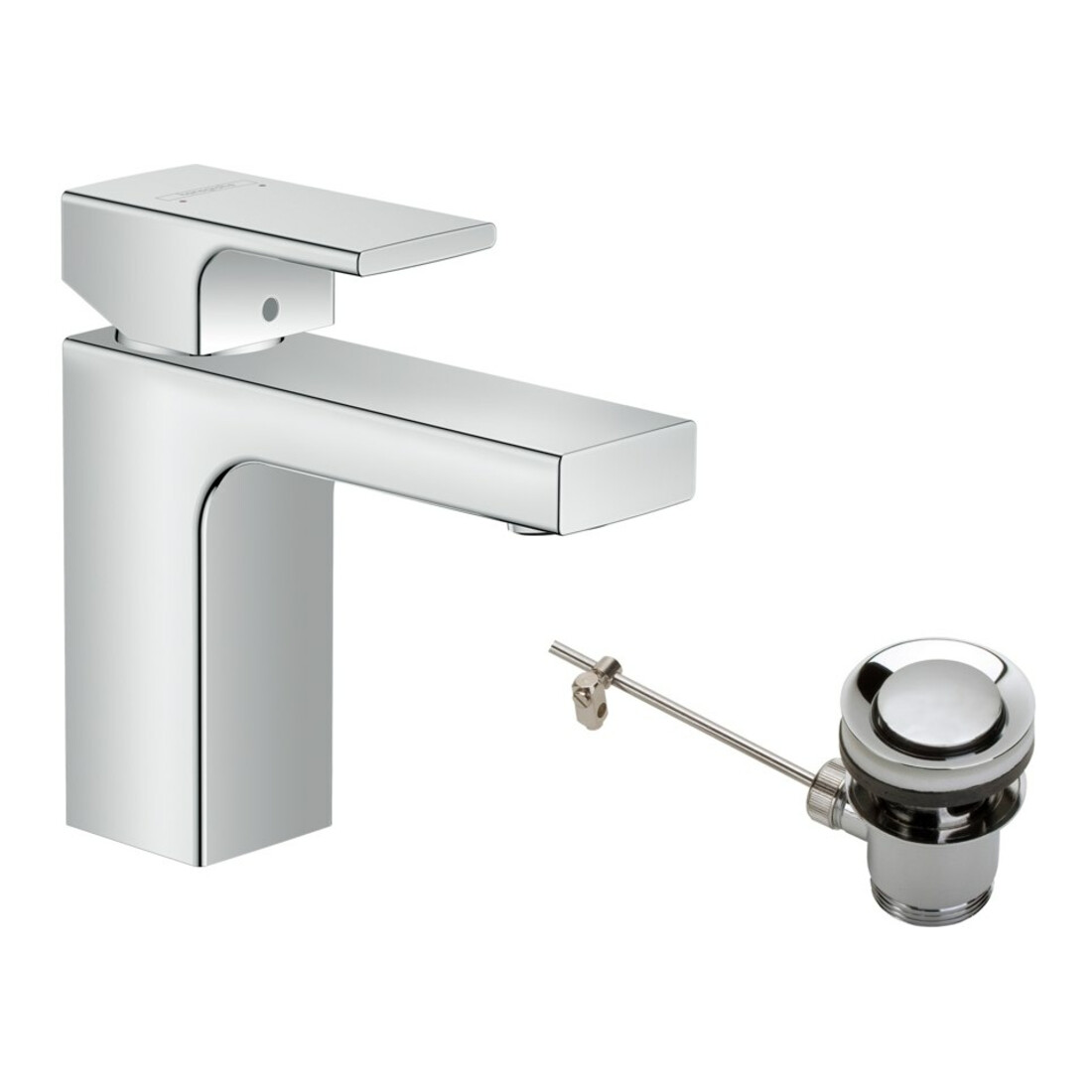 hansgrohe Waschtisch-Einhebelmischer 100 Vernis Shape m Met.-Zugstangen-Ablaufgarnitur, chrom