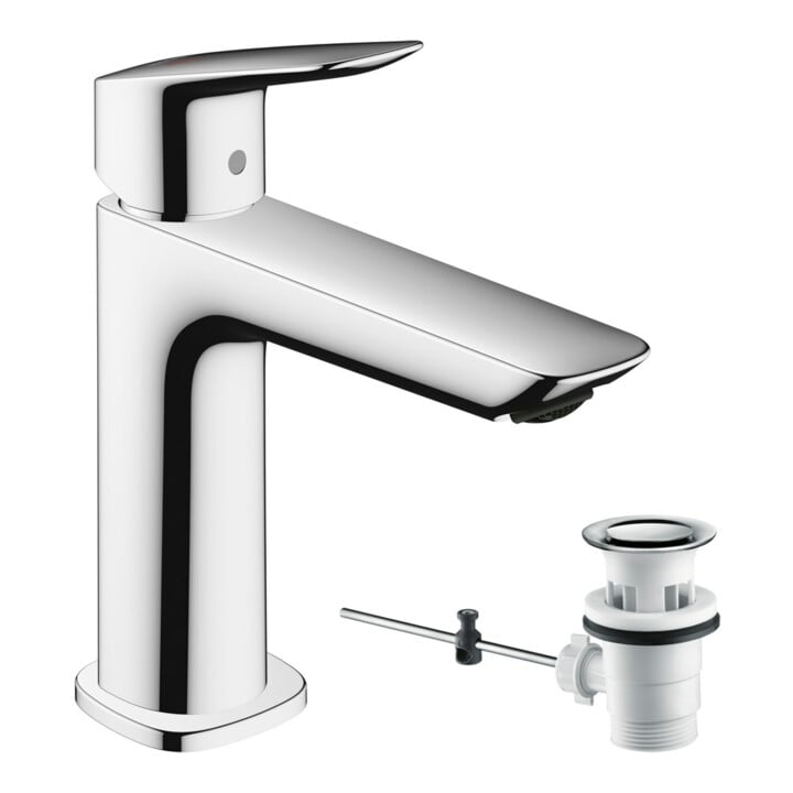 hansgrohe Waschtisch-Einhebelmischer 110 F Logis CoolSt mit Zugstangen-Ablaufgarnitur, chrom