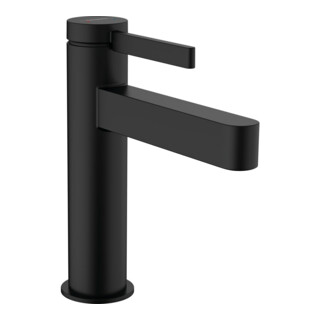 hansgrohe Waschtisch-Einhebelmischer 110 Finoris m Push-Open-Ablaufgarnitur, schwarz matt