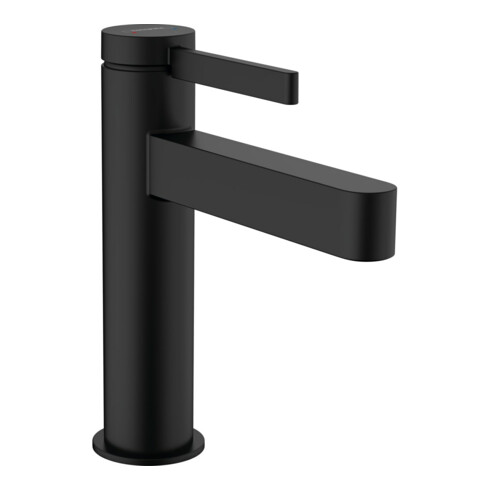 hansgrohe Waschtisch-Einhebelmischer 110 Finoris m Push-Open-Ablaufgarnitur, schwarz matt