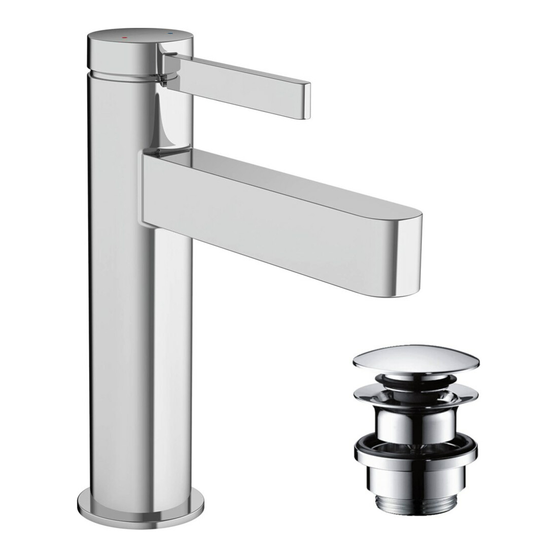 hansgrohe Waschtisch-Einhebelmischer 110 Finoris mit Push-Open-Ablaufgarnitur, chrom