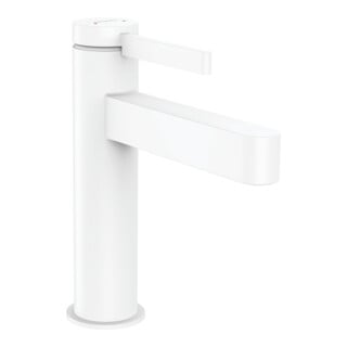 hansgrohe Waschtisch-Einhebelmischer 110 Finoris mit Push-Open-Ablaufgarnitur, mattweiß