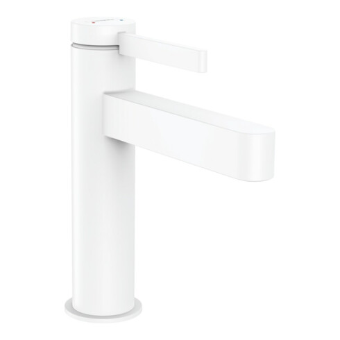 hansgrohe Waschtisch-Einhebelmischer 110 Finoris mit Zugstangen-Ablaufgarnitur, mattweiß