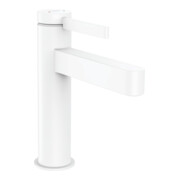 hansgrohe Waschtisch-Einhebelmischer 110 Finoris mit Zugstangen-Ablaufgarnitur, mattweiß