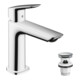 hansgrohe Waschtisch-Einhebelmischer 110 Logis F mit Push-Open-Ablaufgarnitur, chrom-3