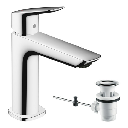 hansgrohe Waschtisch-Einhebelmischer 110 Logis F mit Zugstangen-Ablaufgarnitur, chrom