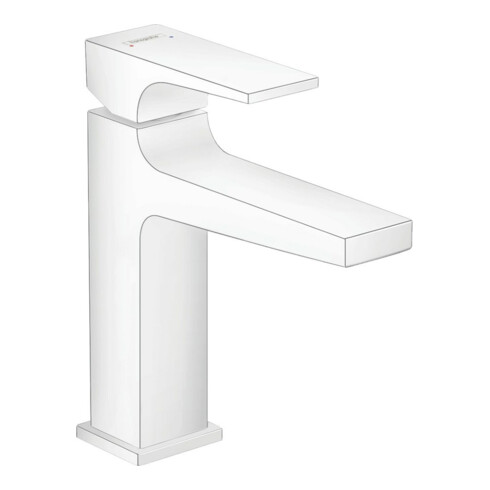 hansgrohe Waschtisch-Einhebelmischer 110 Metropol m HG, Pus-Op-Abl, Ausl. 135mm, m.-we
