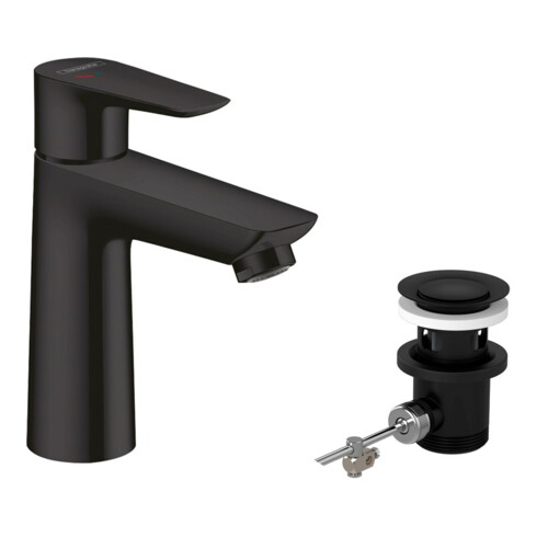 hansgrohe Waschtisch-Einhebelmischer 110 Talis E CoolSt m Zugstangen-Ablaufgarnitur, mattschwarz