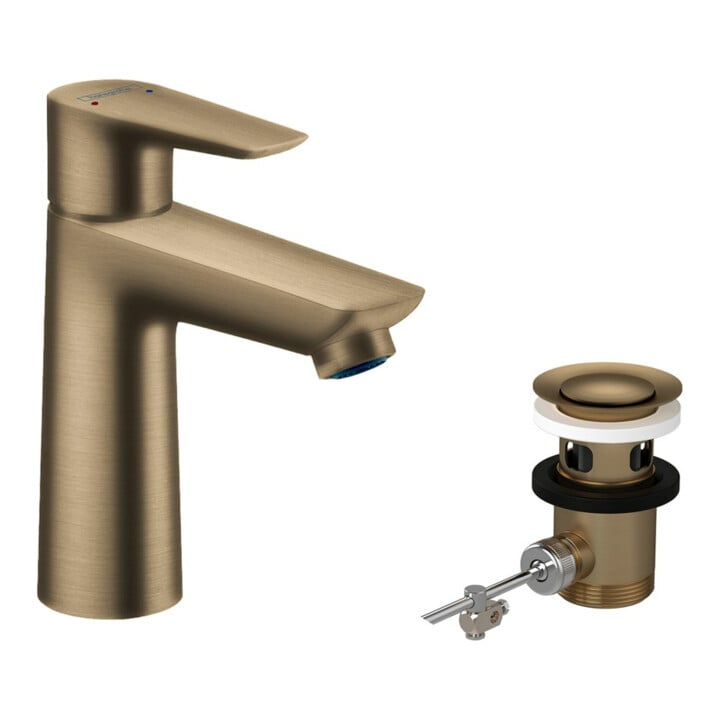 hansgrohe Waschtisch-Einhebelmischer 110 Talis E m Zugst.Abl.Gar., brushed bronze