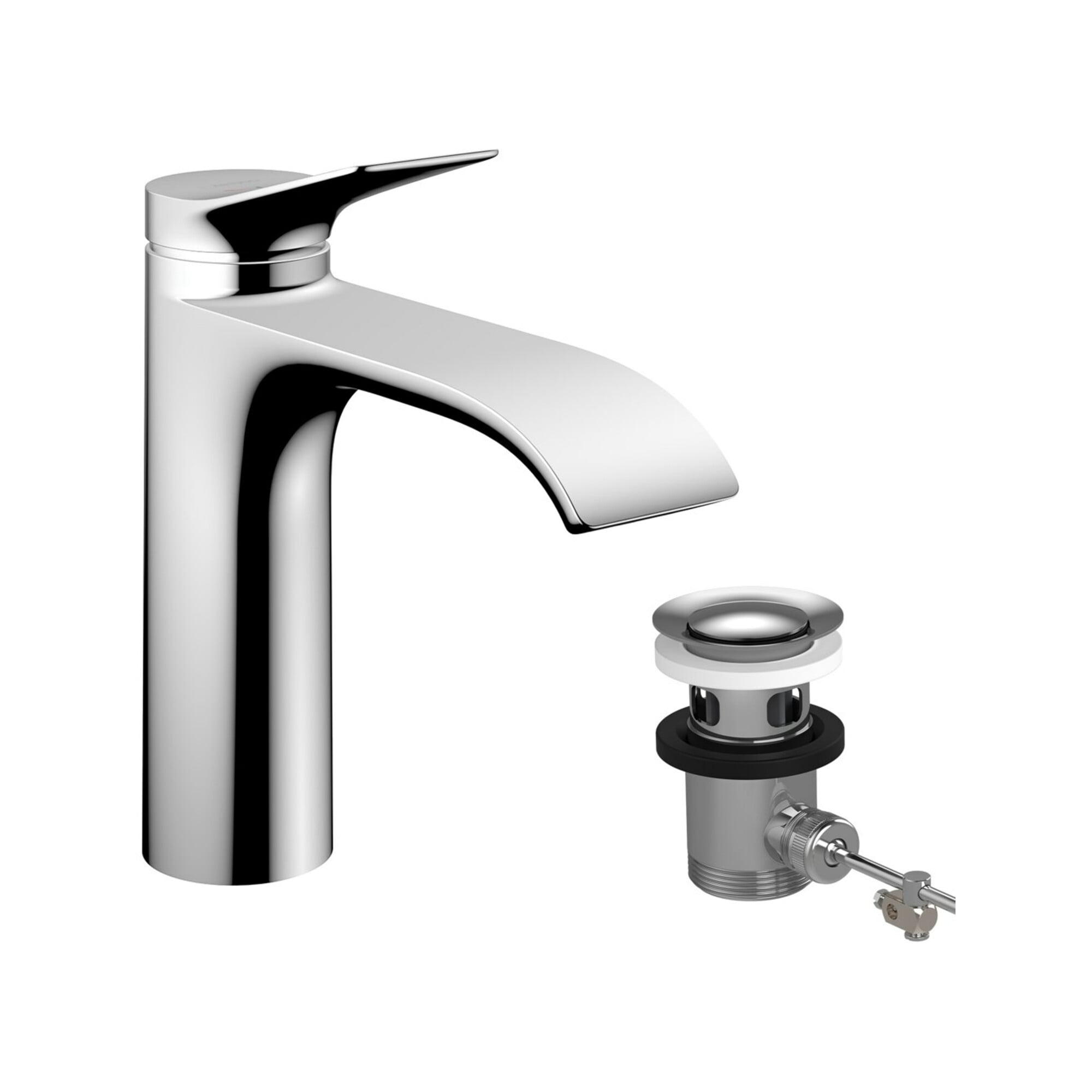 hansgrohe Waschtisch-Einhebelmischer 110 Vivenis CoolSt mit Zugstangen-Ablaufgarnitur, chrom