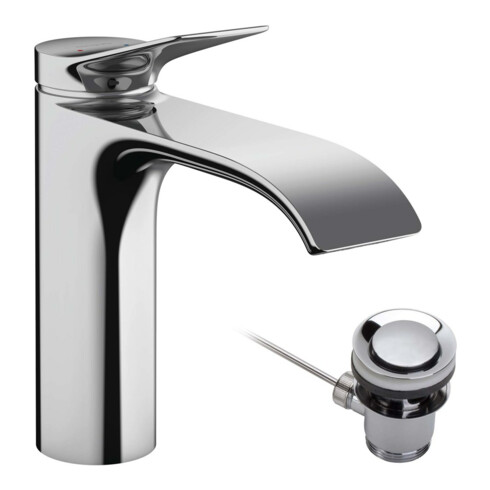 hansgrohe Waschtisch-Einhebelmischer 110 Vivenis mit Zugstangen-Ablaufgarnitur, chrom