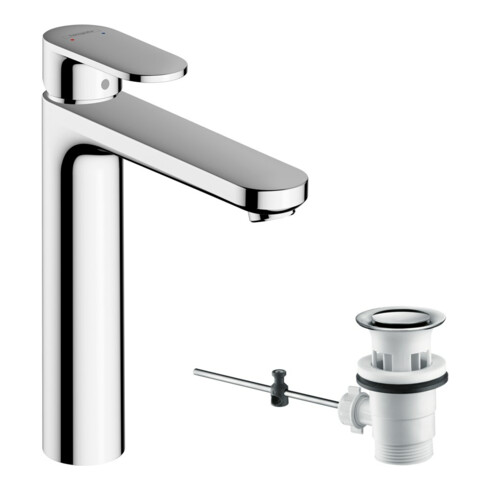 hansgrohe Waschtisch-Einhebelmischer 190 Vernis Blend mit Zugstangen-Ablaufgarnitur, chrom