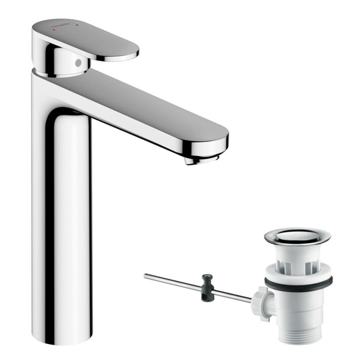 hansgrohe Waschtisch-Einhebelmischer 190 Vernis Blend mit Zugstangen-Ablaufgarnitur, chrom
