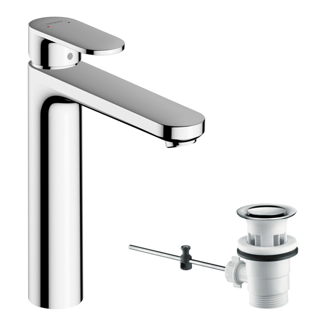hansgrohe Waschtisch-Einhebelmischer 190 Vernis Blend mit Zugstangen-Ablaufgarnitur, chrom