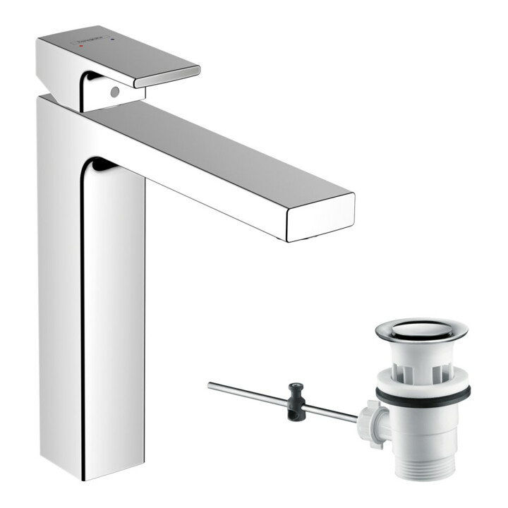 hansgrohe Waschtisch-Einhebelmischer 190 Vernis Shape mit Zugstangen-Ablaufgarnitur, chrom
