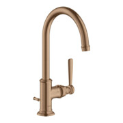 hansgrohe Waschtisch-Einhebelmischer 210 Axor Montreux A 175mm, m Zugst.Abl.Gar., brush. r gol