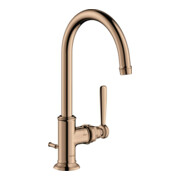 hansgrohe Waschtisch-Einhebelmischer 210 Axor Montreux A 175mm, m Zugst.Abl.Gar., pol. r gol