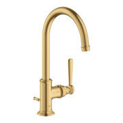 hansgrohe Waschtisch-Einhebelmischer 210 Axor Montreux A 175mm, m ZugstAblGar, brush. gol opt