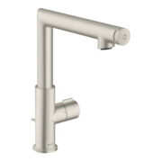hansgrohe Waschtisch-Einhebelmischer 220 Axor Uno Sel. A 160mm, m Zugst.Abl.Gar., Edelstahl-Optik