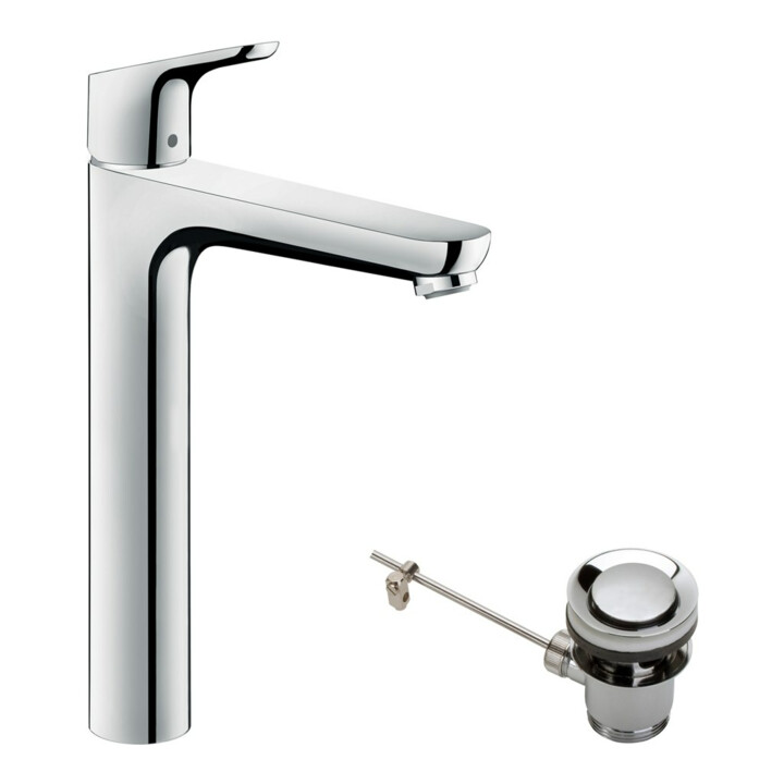 hansgrohe Waschtisch-Einhebelmischer 230 Focus mit Zugstangen-Ablaufgarnitur, chrom