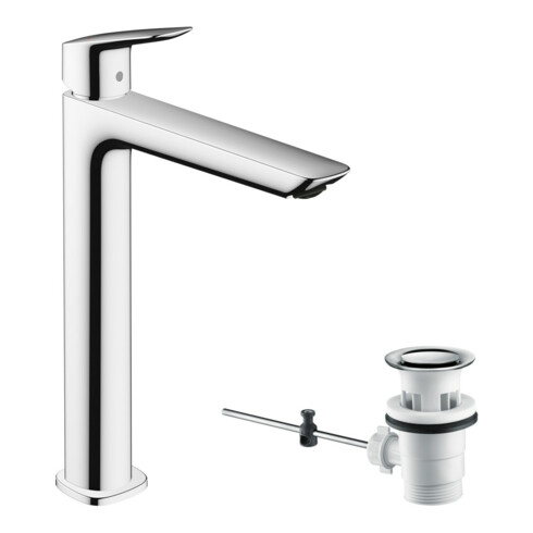 hansgrohe Waschtisch-Einhebelmischer 240 F Logis mit Zugstangen-Ablaufgarnitur, chrom