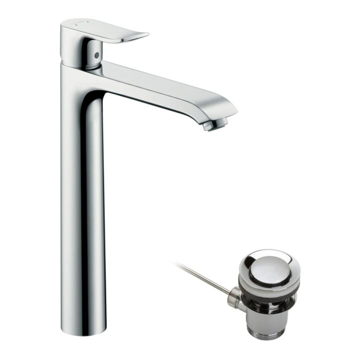 hansgrohe Waschtisch-Einhebelmischer 260 Metris mit Zugstangen-Ablaufgarnitur, chrom