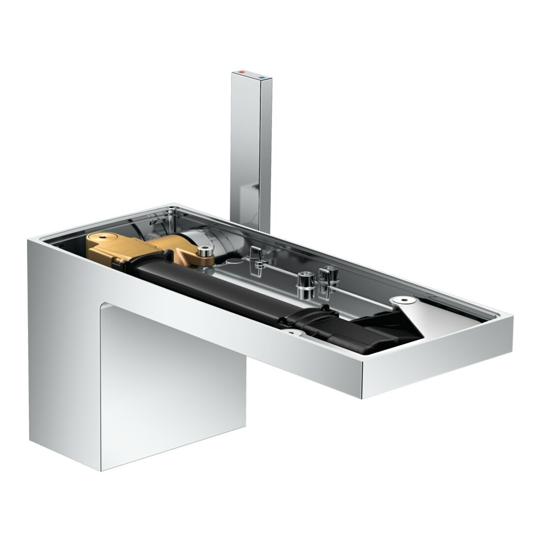 hansgrohe Waschtisch-Einhebelmischer 70 Axor MyEdition A 151mm, m Pus-Op-Abl, o. Pl., chr